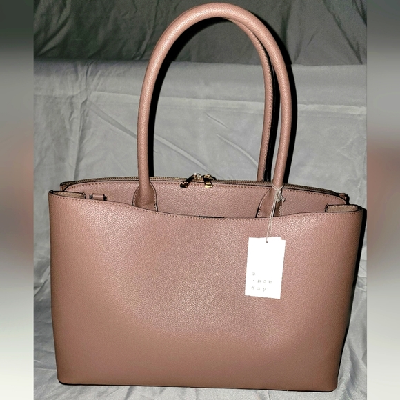 a new day, Bags, Nwt Womens Work Tote Dark Taupe Handbag